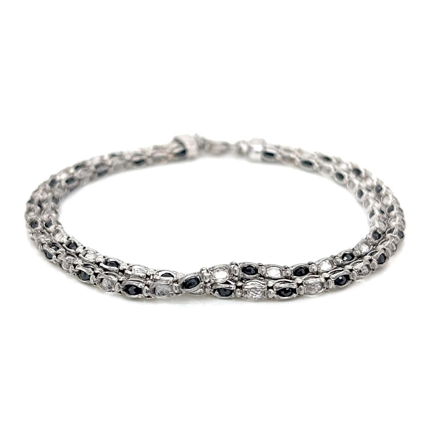 Black and White Sterling Silver Bracelet