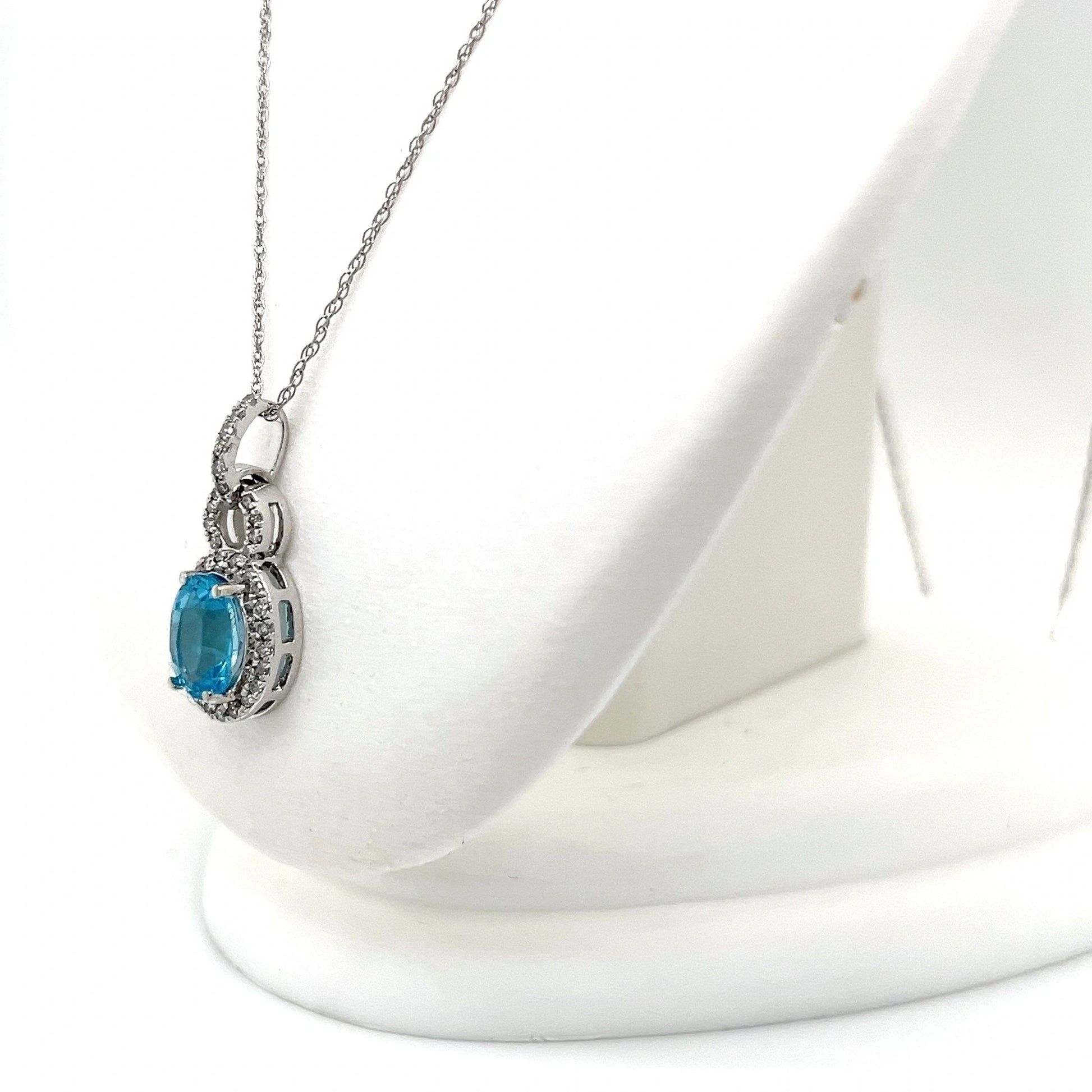 Swiss Blue Topaz and Diamond Necklace