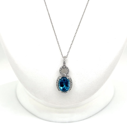 London Blue Topaz and Diamond Necklace