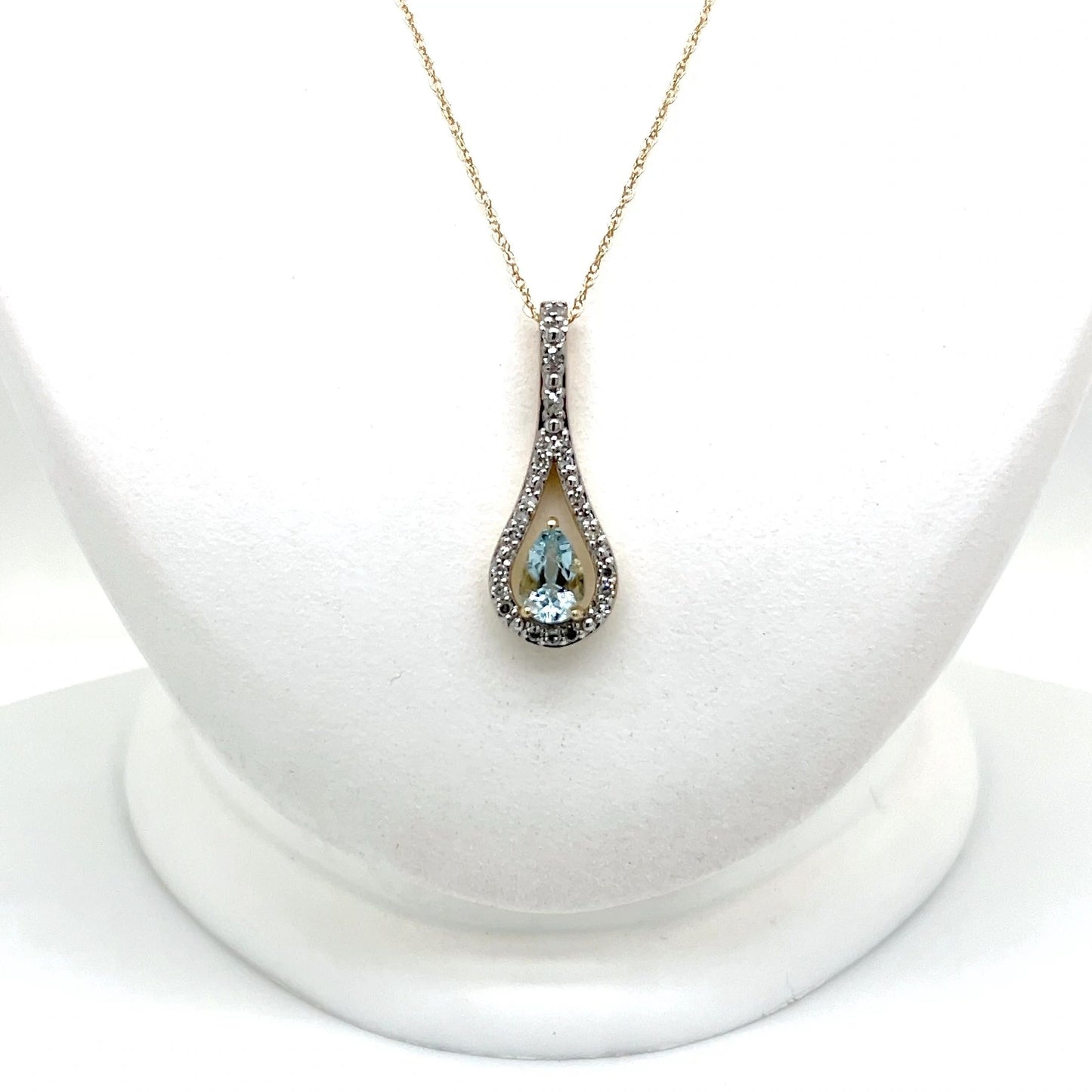 Aqua Blue Diamond Necklace