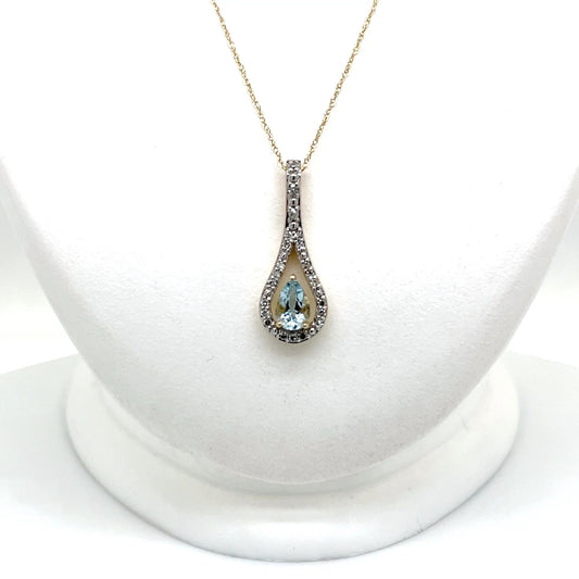 Aqua Blue Diamond Necklace