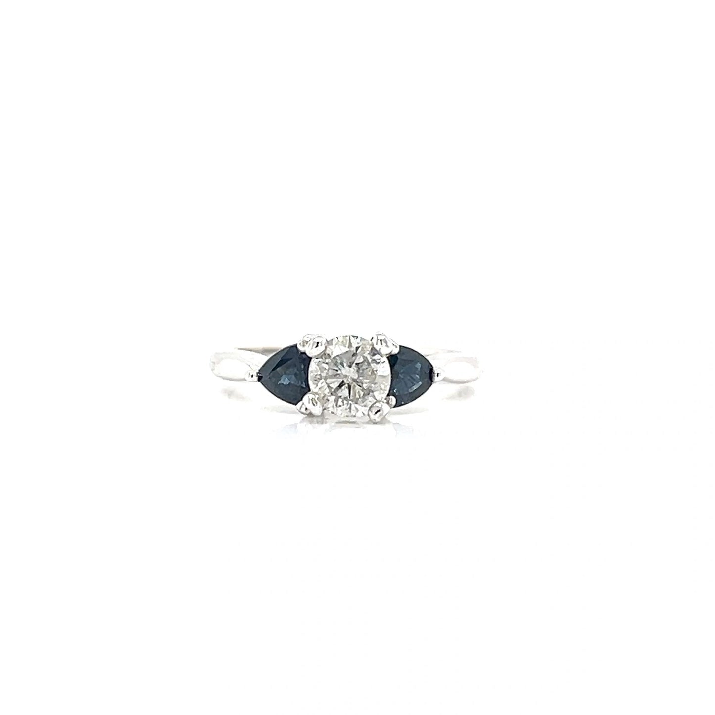 Diamond and Sapphire Engagement Ring