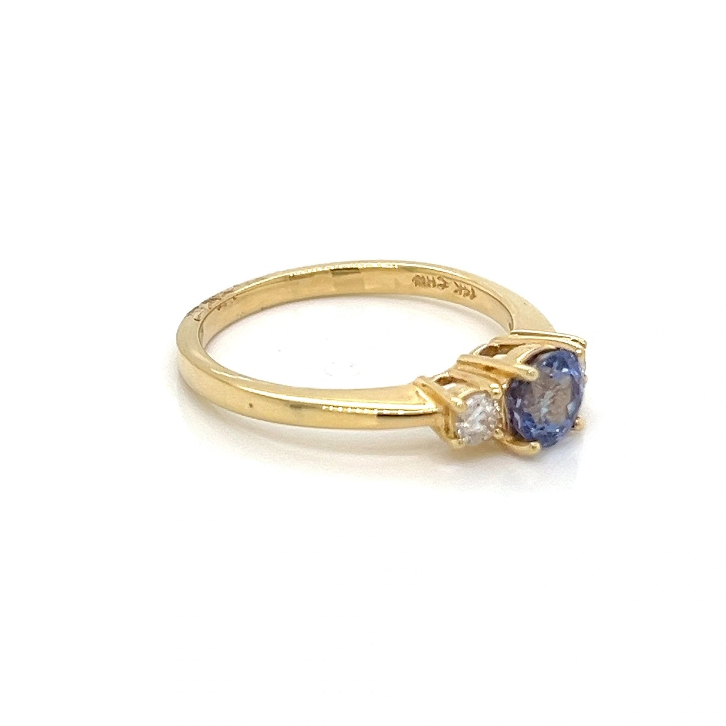 14K Yellow Gold Tanzanite and Diamond Ring