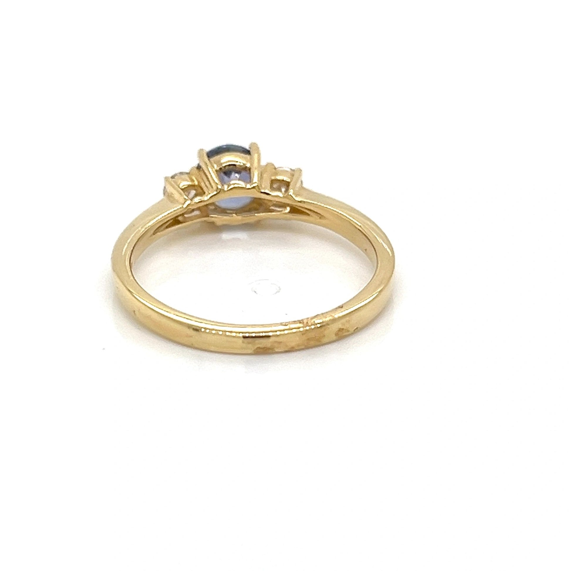 14K Yellow Gold Tanzanite and Diamond Ring