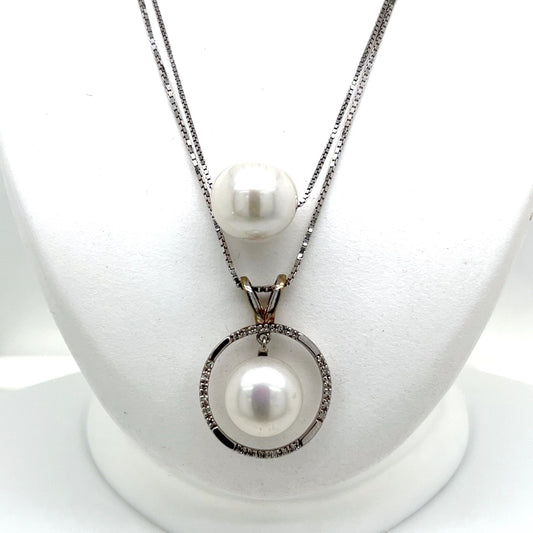 Pearl with Diamond Necklace