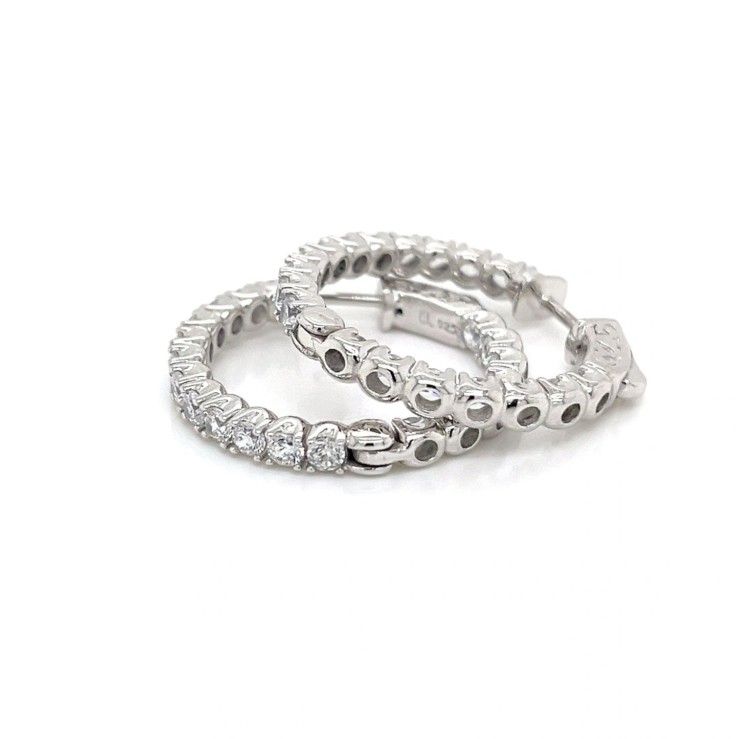 Sterling Cubic Zirconia Hoop Earrings