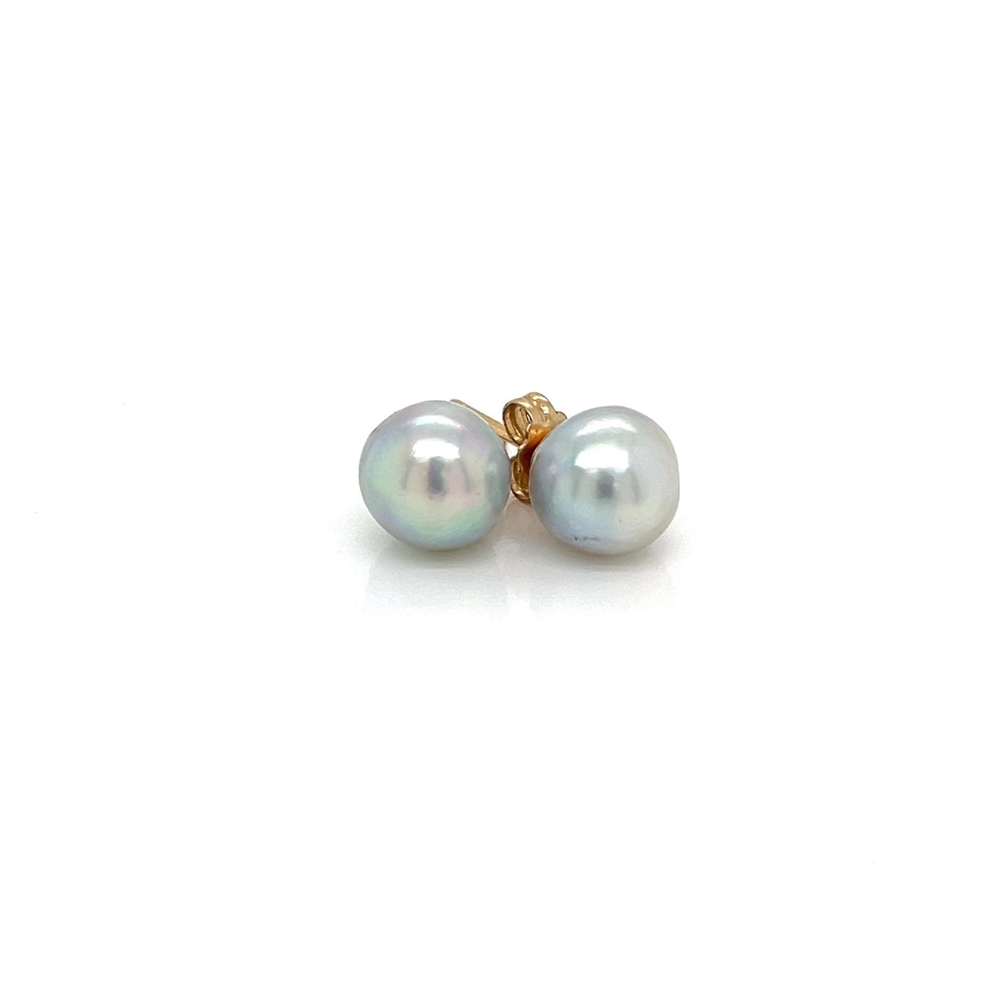 Gray Pearl Stud Earrings