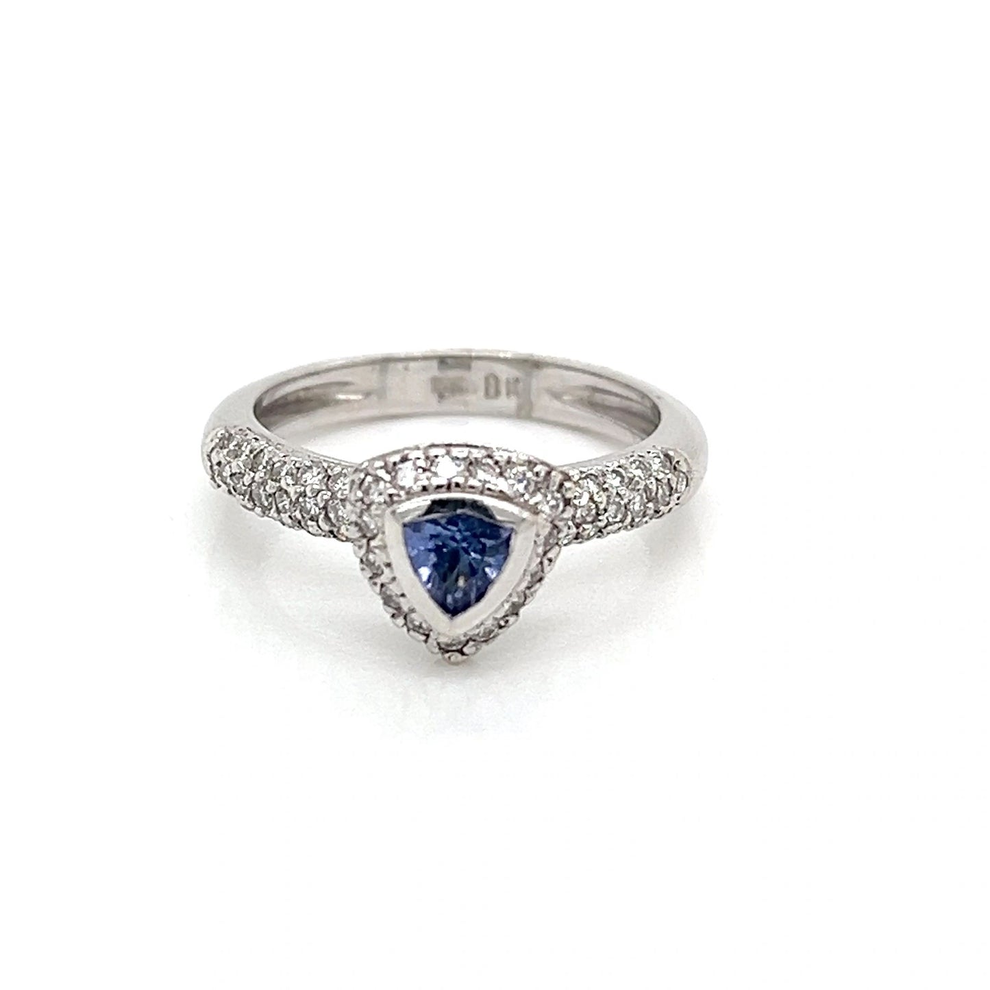 18K White Gold Tanzanite and Diamond Ring