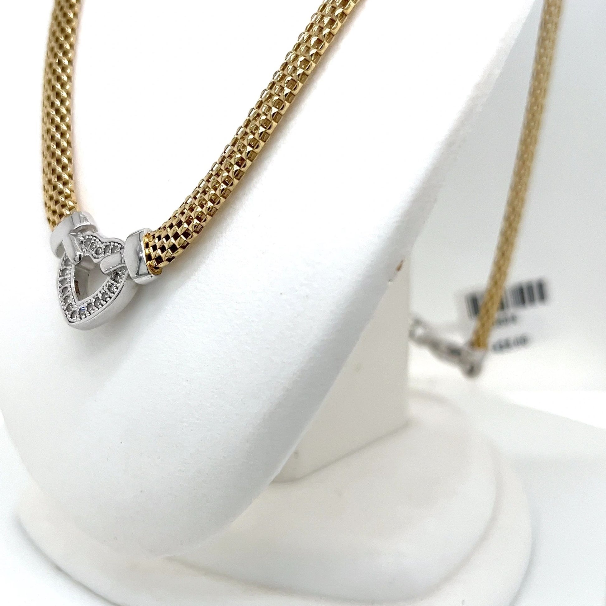 Diamond Mesh Necklace set in Sterling Silver