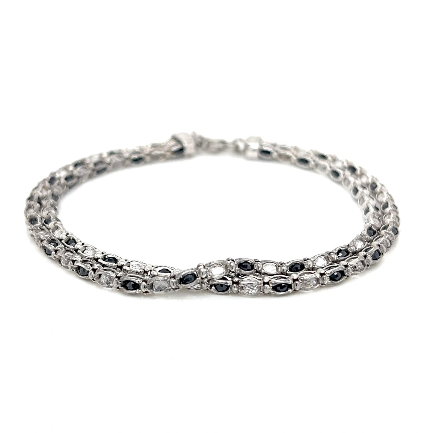 Black and White Sterling Silver Bracelet