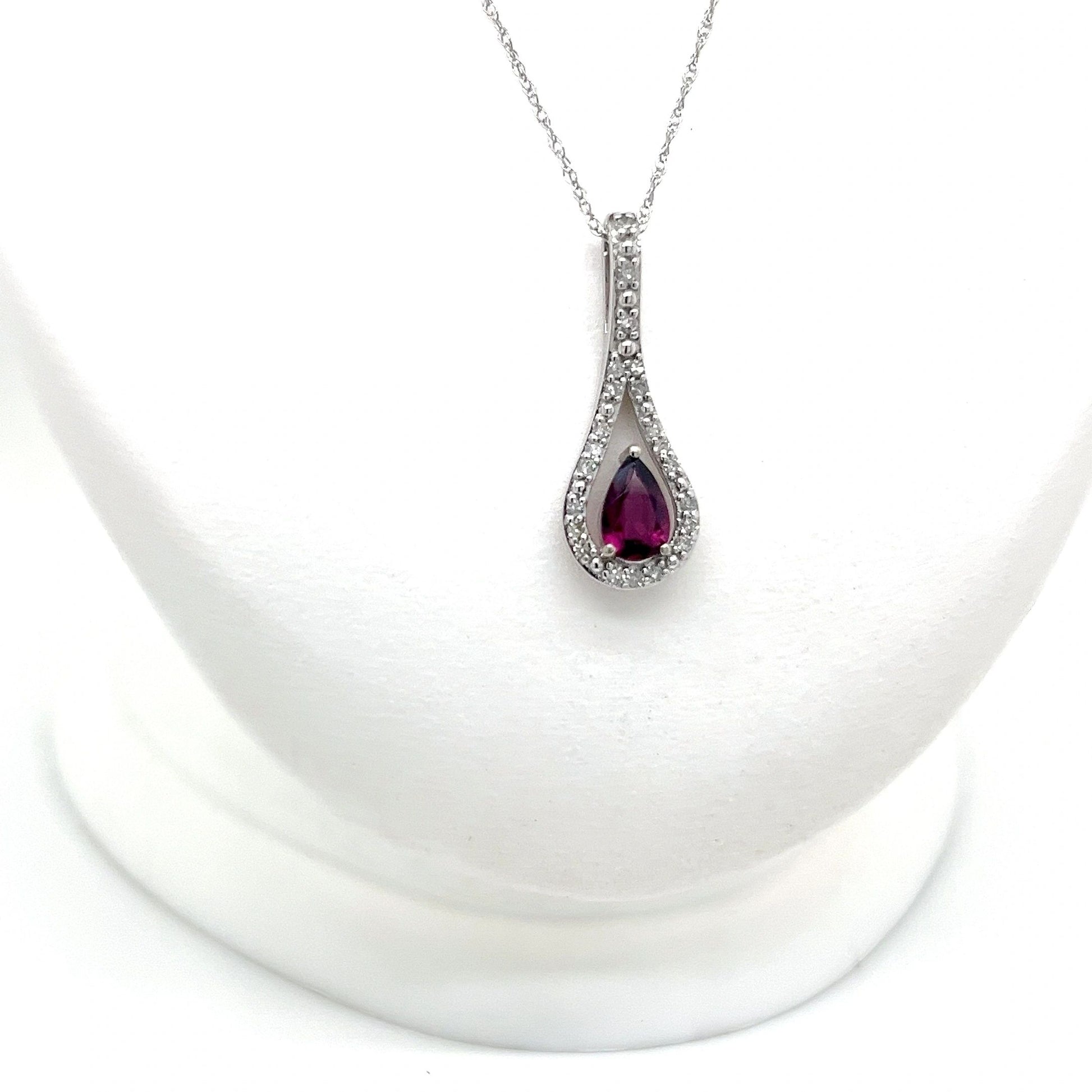 Rhodalite Garnet and Diamond Necklace