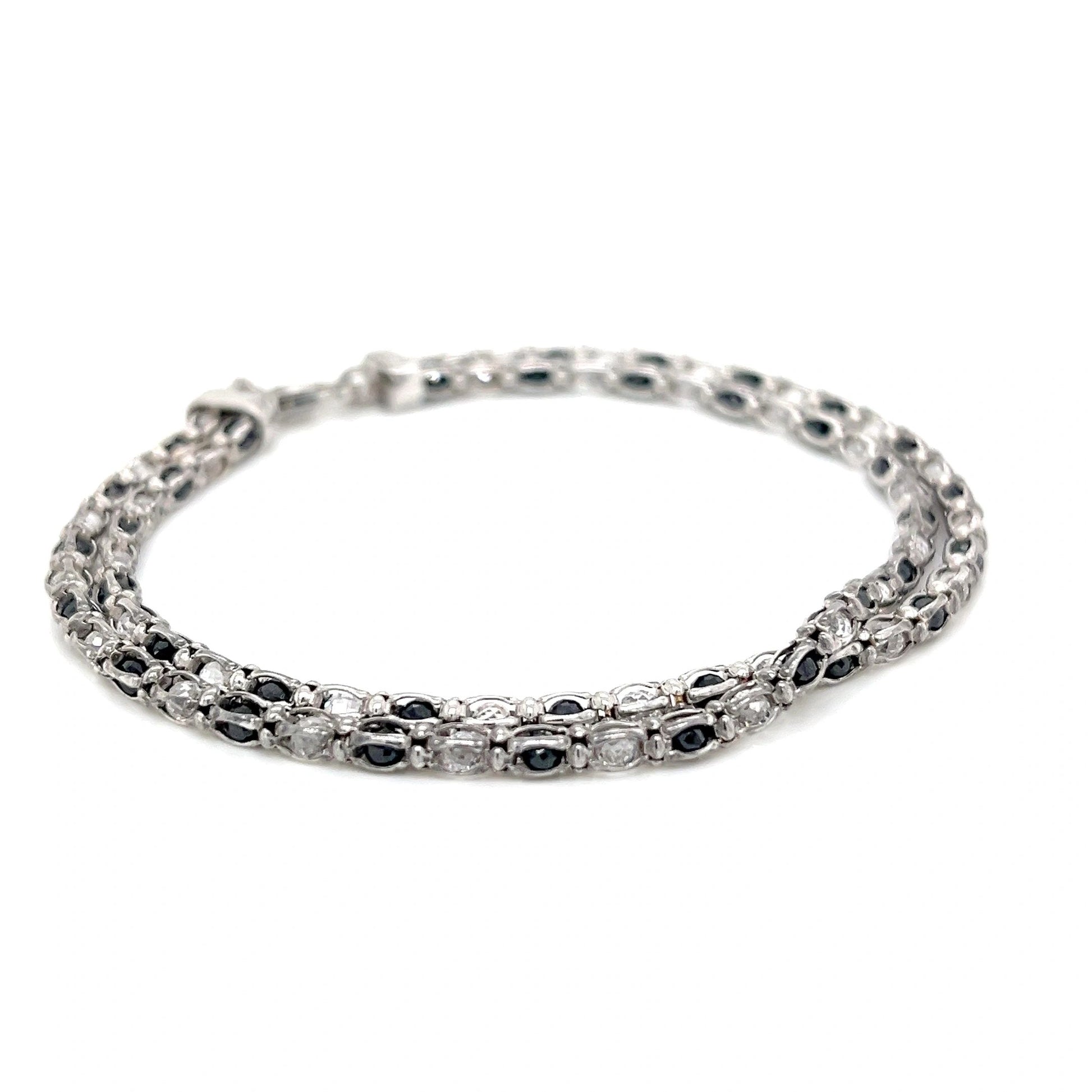 Black and White Sterling Silver Bracelet