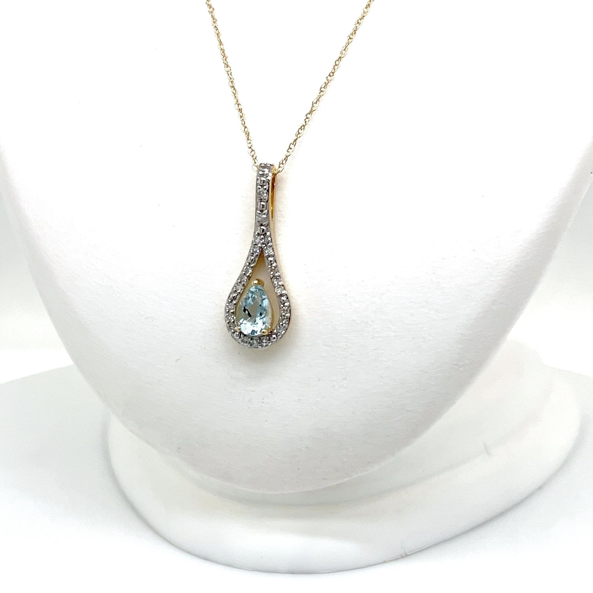 Aqua Blue Diamond Necklace