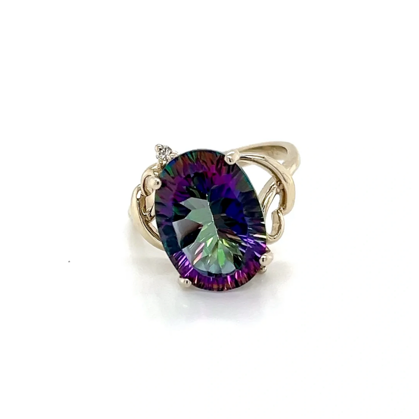 14K Mystic Fire Topaz Ring