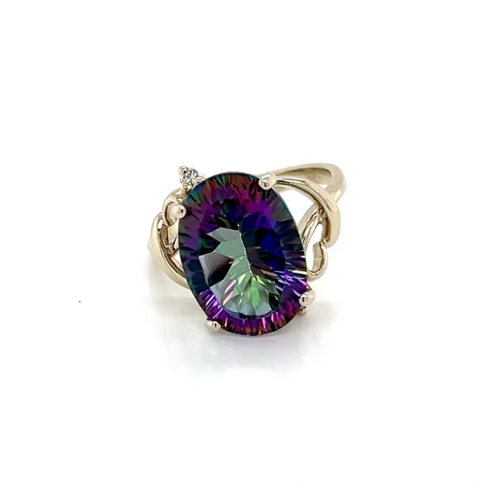 14K Mystic Fire Topaz Ring