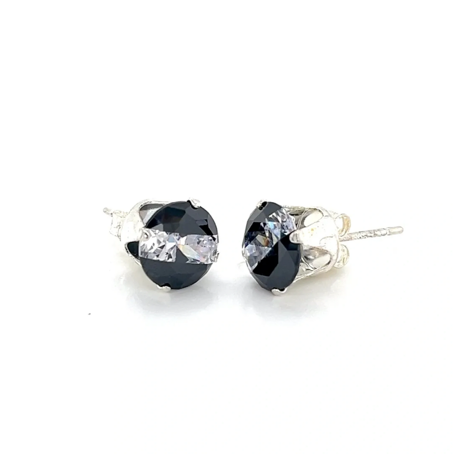 Black and White CZ Earring Studs