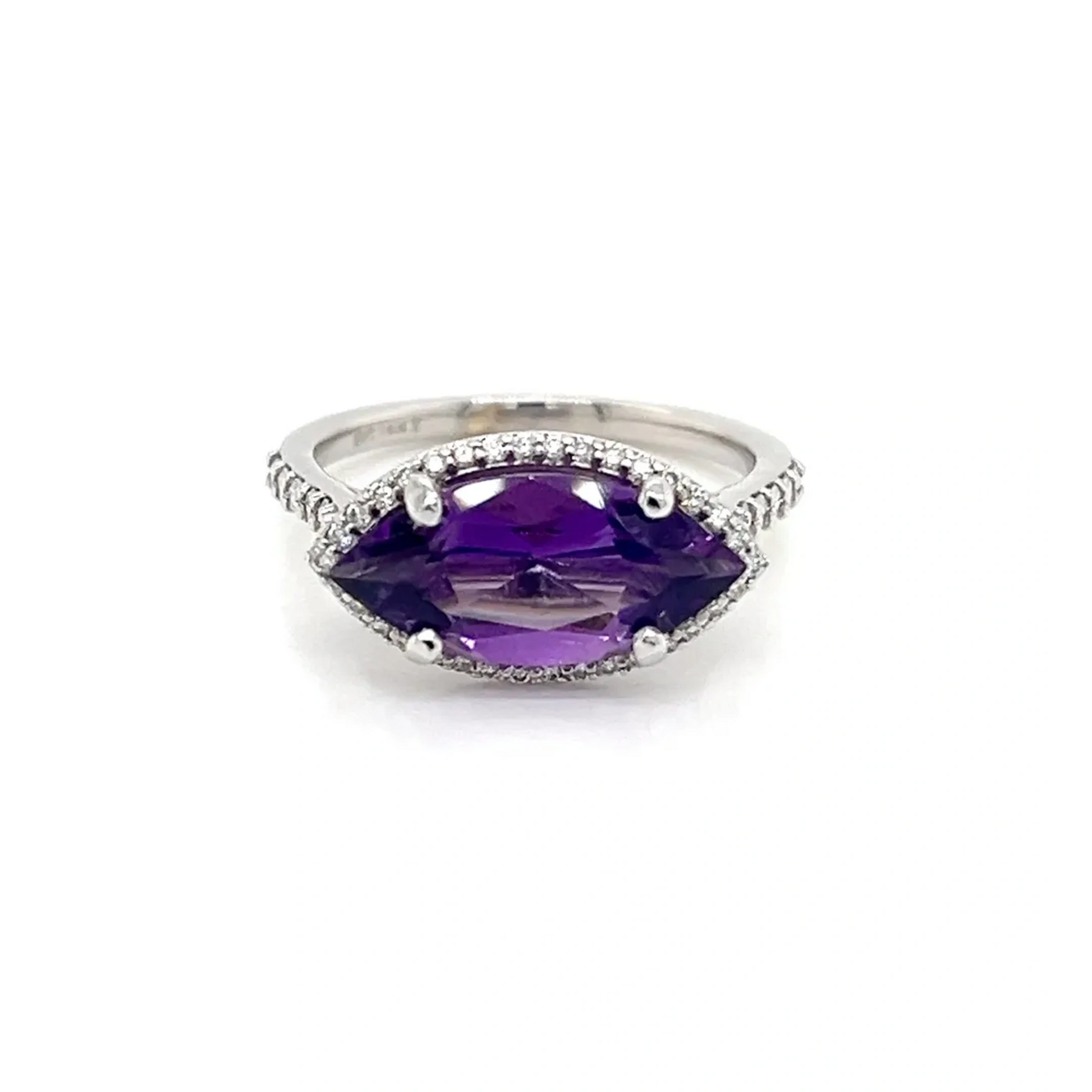 Amethyst and Diamond Ring