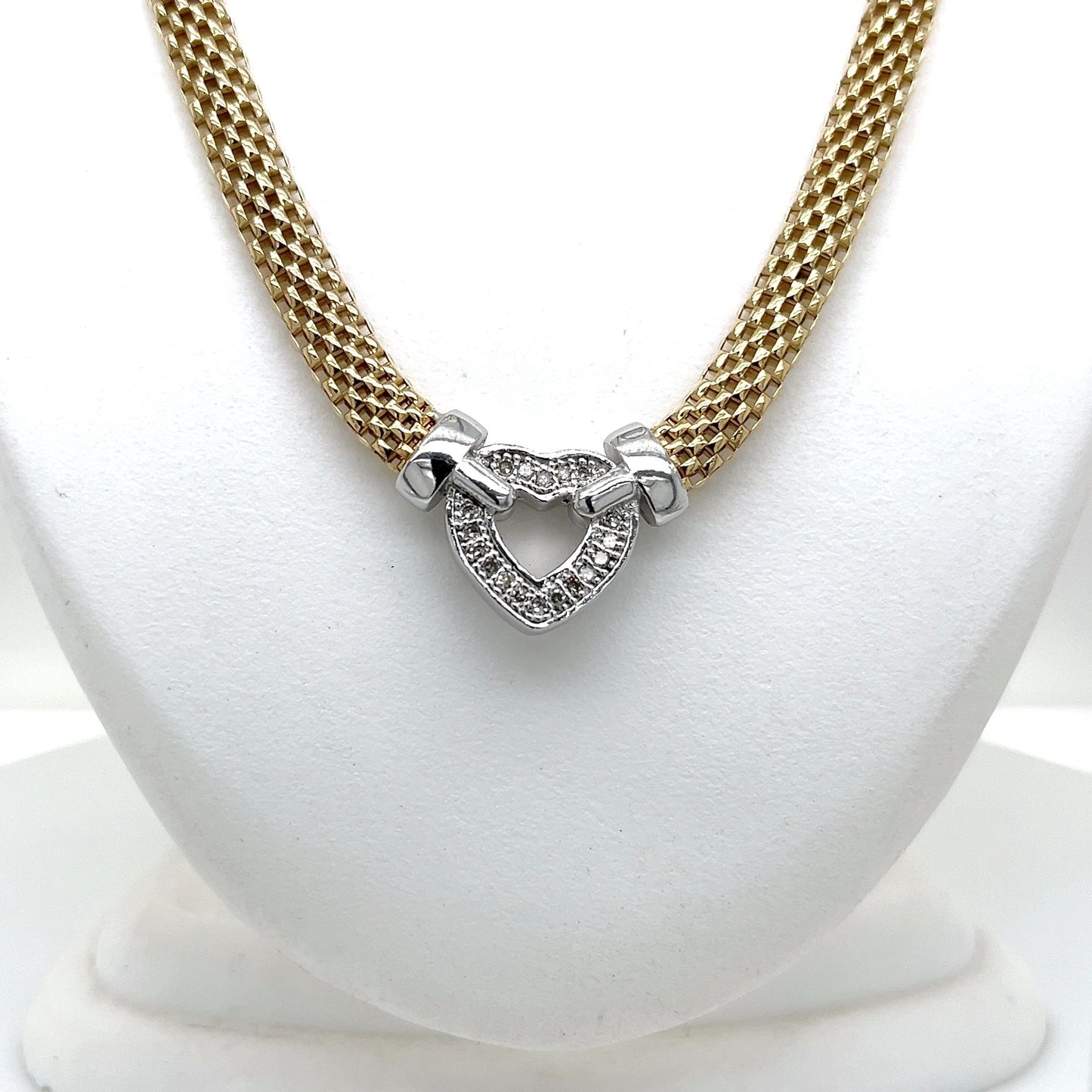 Diamond Mesh Necklace set in Sterling Silver