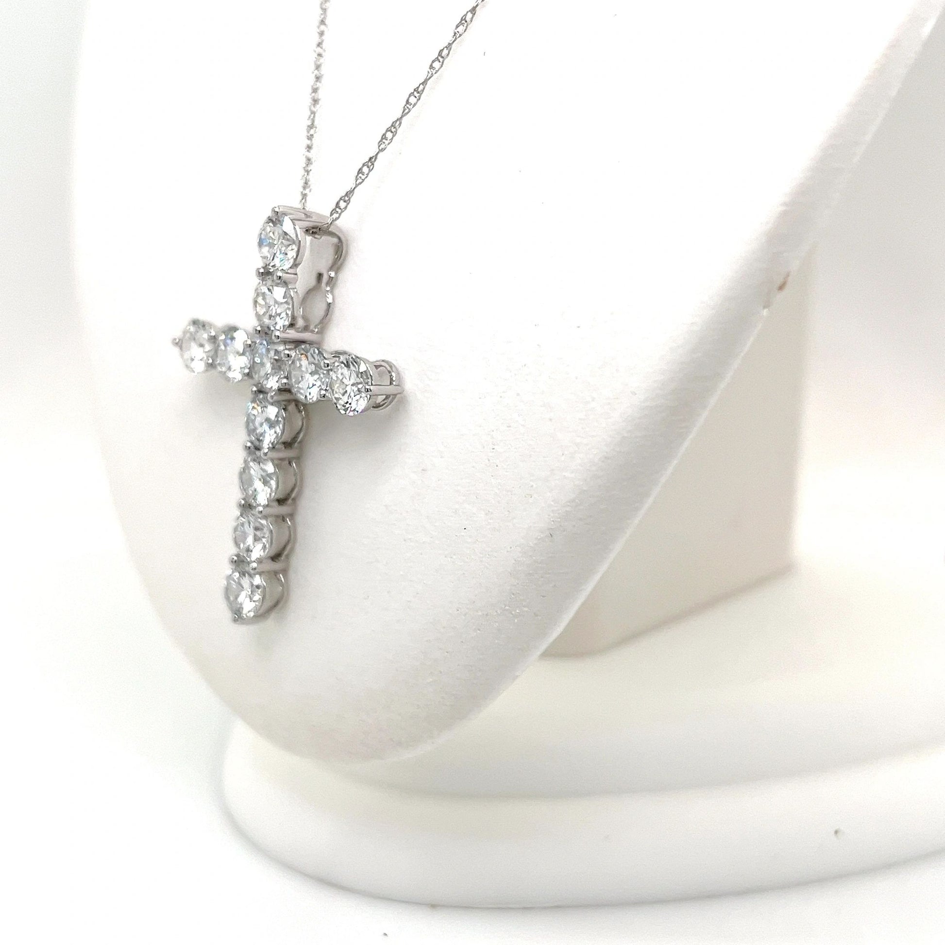 3 CT Lab Grown Cross Necklace