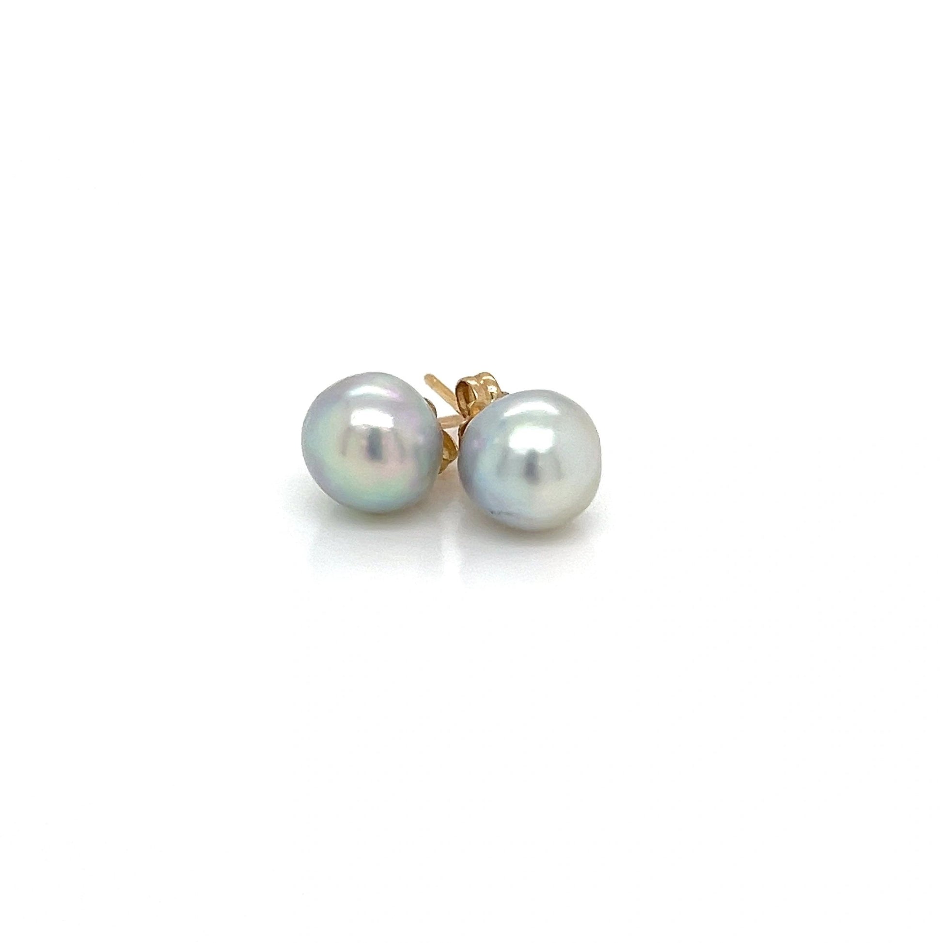 Gray Pearl Stud Earrings