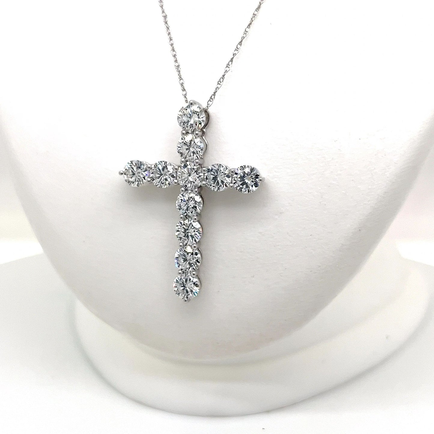 3 CT Lab Grown Cross Necklace