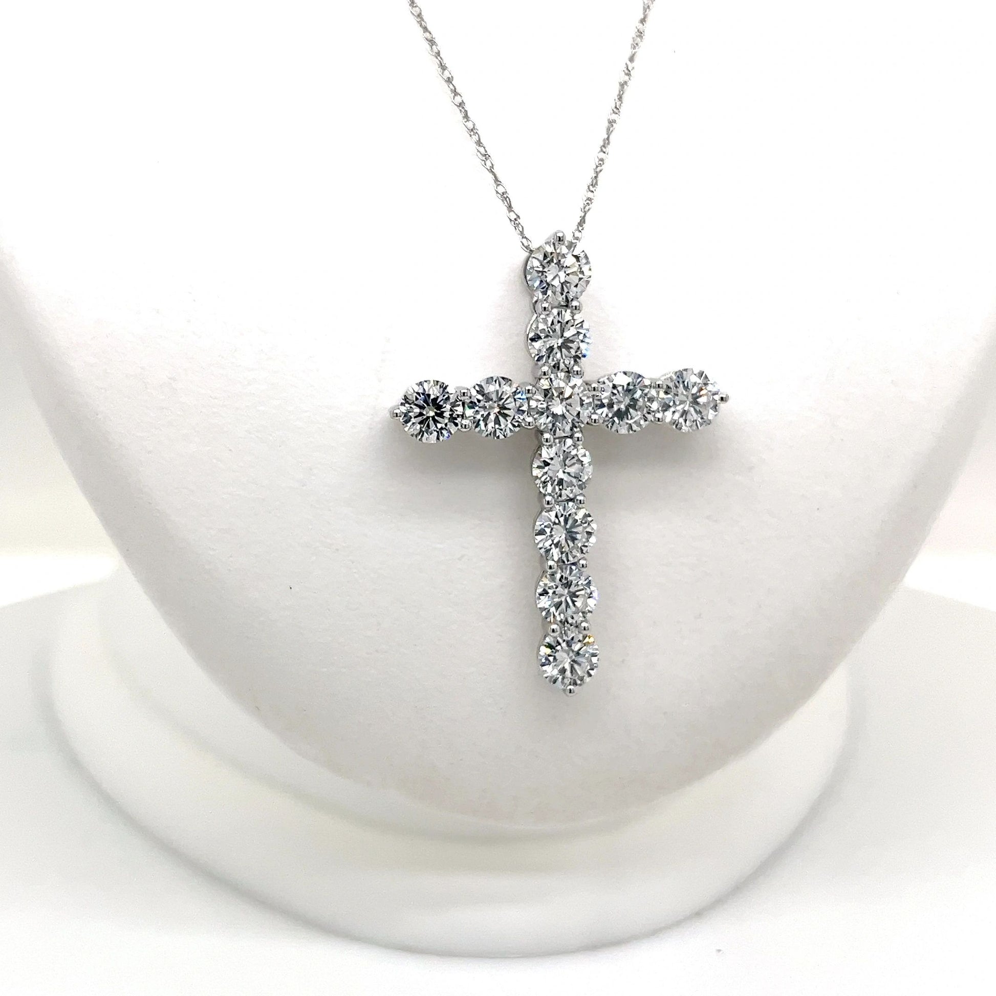 3 CT Lab Grown Cross Necklace