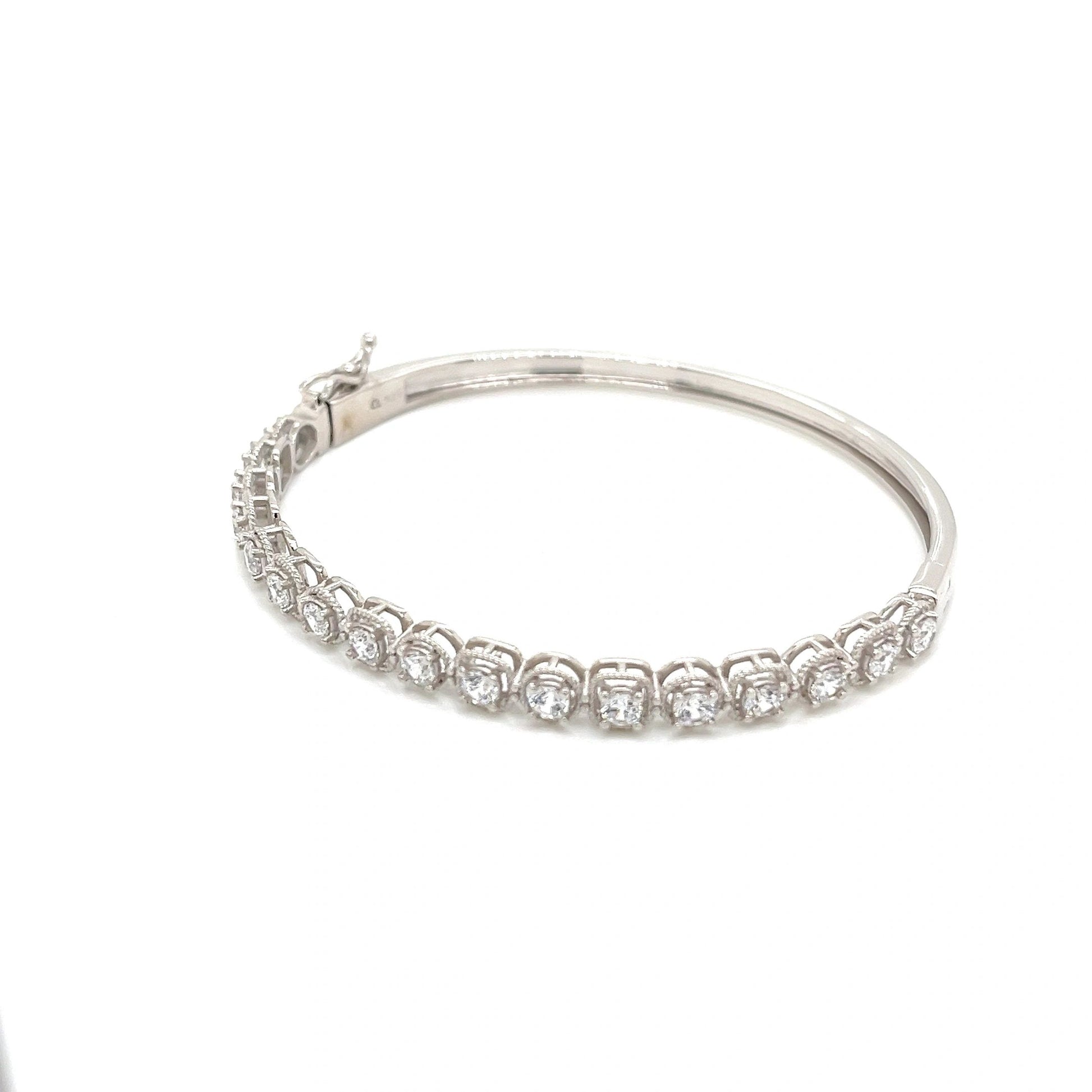 Sterling Silver Cubic Zirconia Bangle