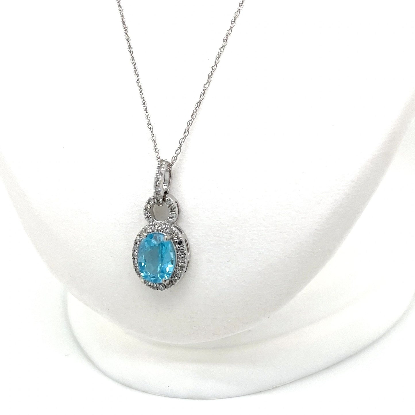 Swiss Blue Topaz and Diamond Necklace