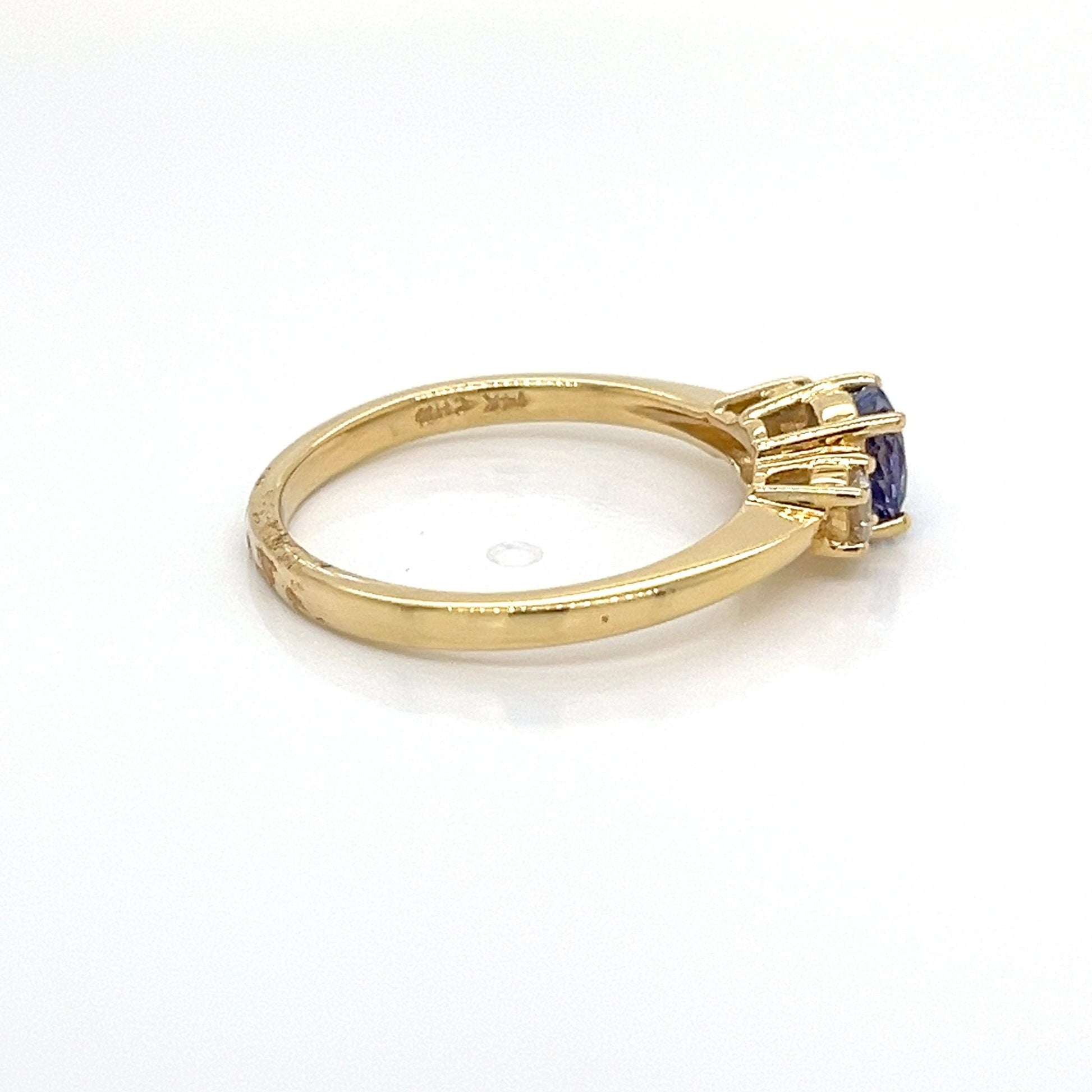 14K Yellow Gold Tanzanite and Diamond Ring