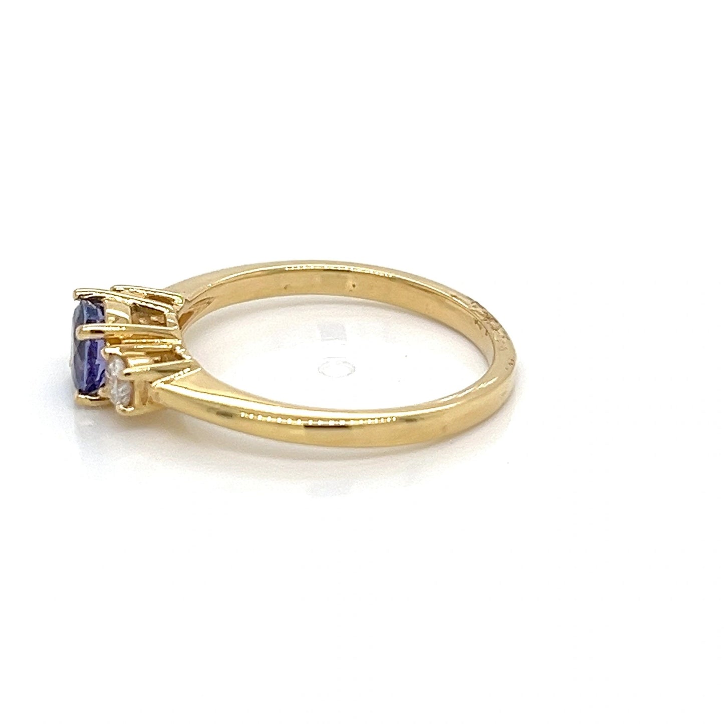 14K Yellow Gold Tanzanite and Diamond Ring