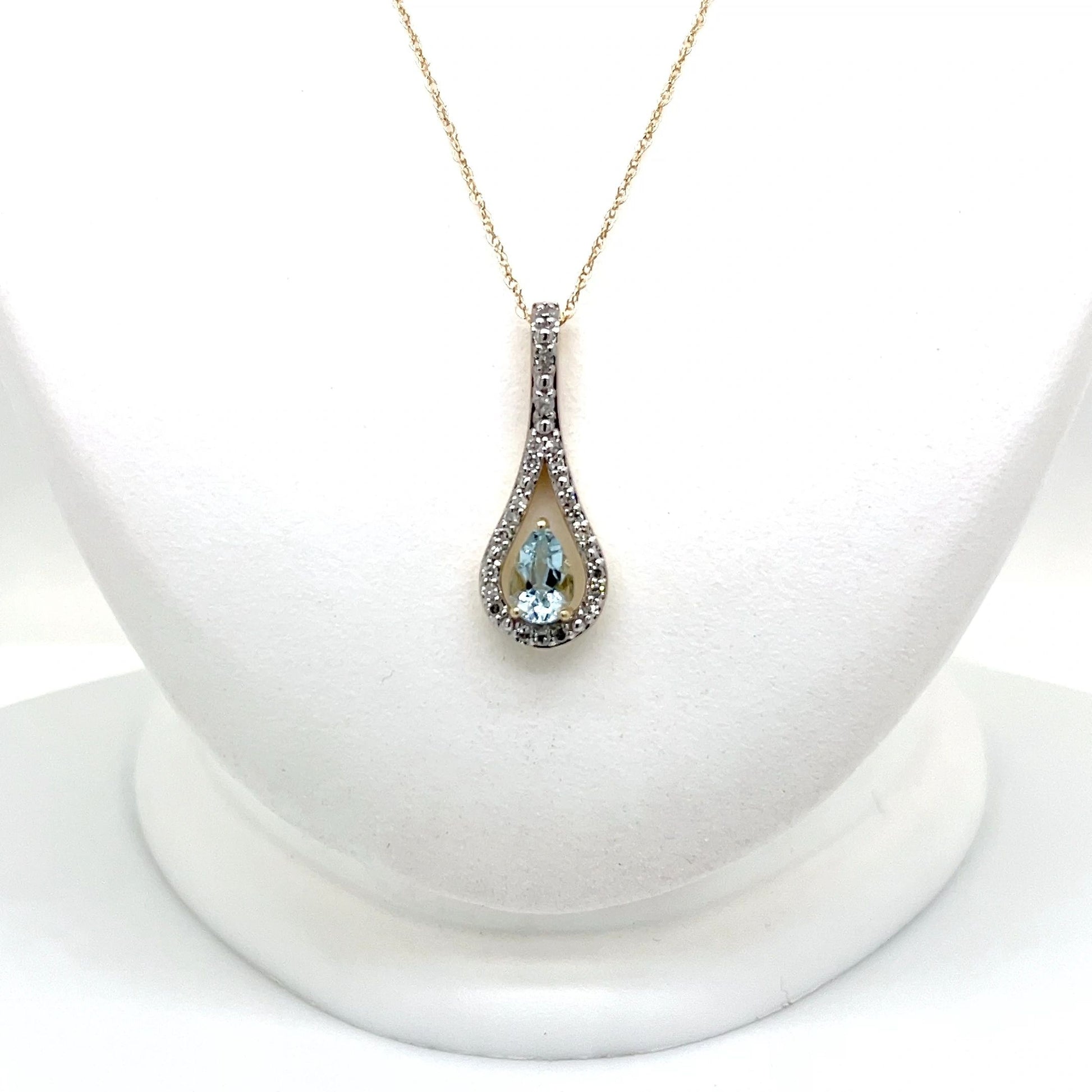 Aqua Blue Diamond Necklace