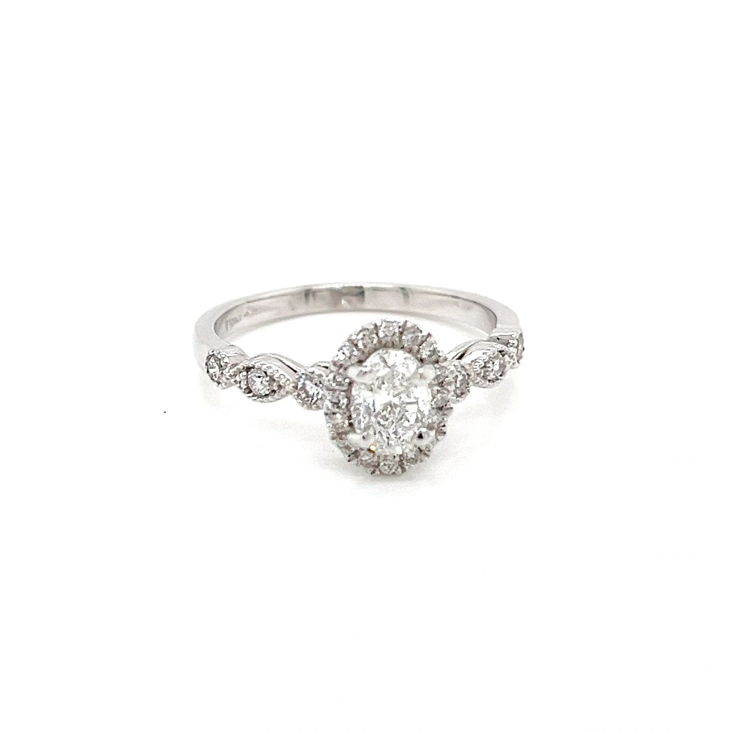 .98 Carat TW 14K White Gold Engagement Ring