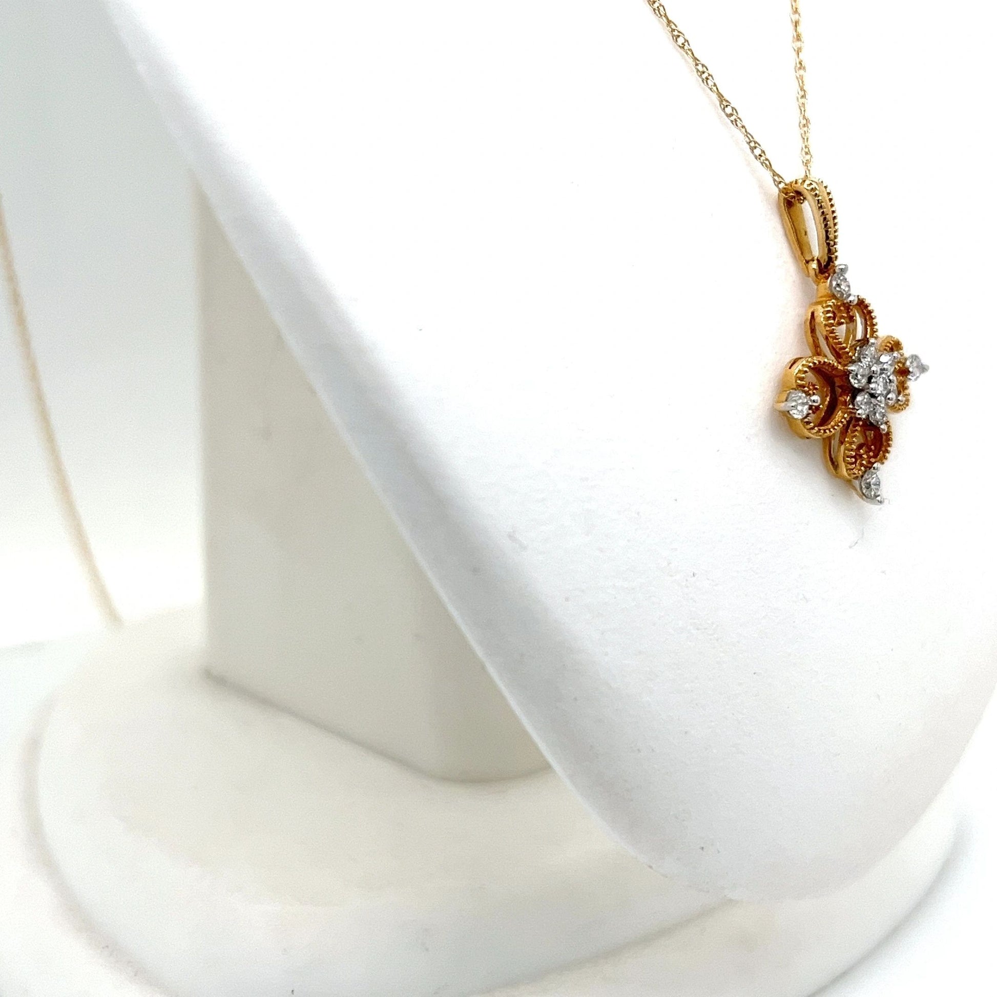 14K Yellow Gold Diamond Pendant