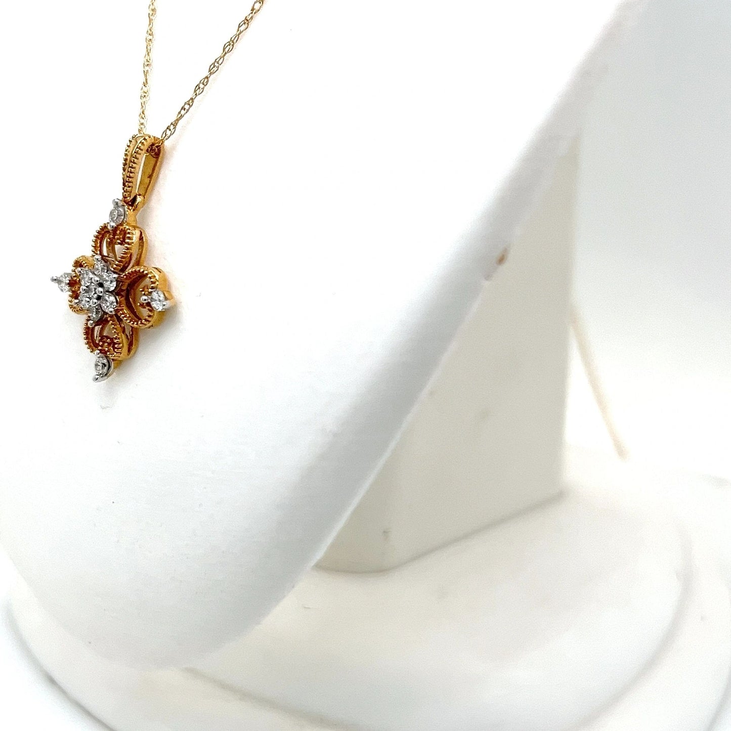 14K Yellow Gold Diamond Pendant