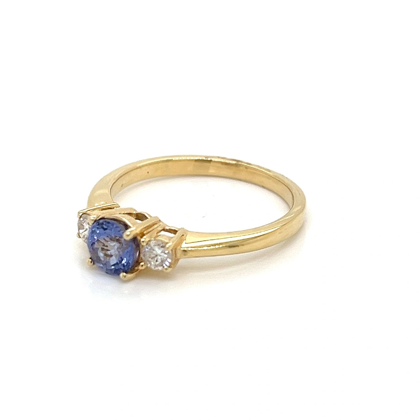 14K Yellow Gold Tanzanite and Diamond Ring