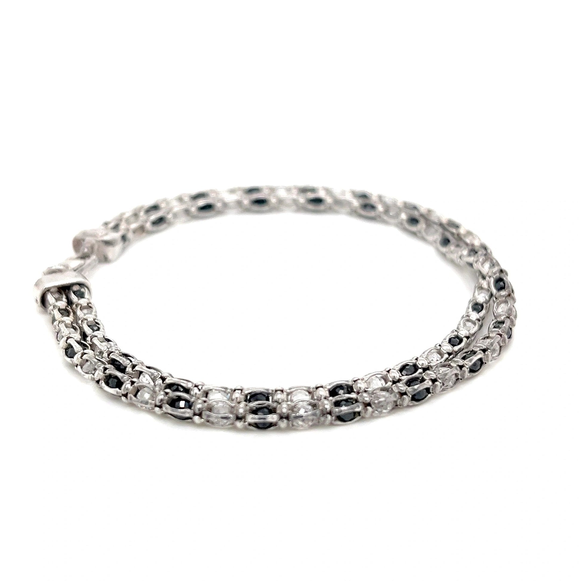 Black and White Sterling Silver Bracelet