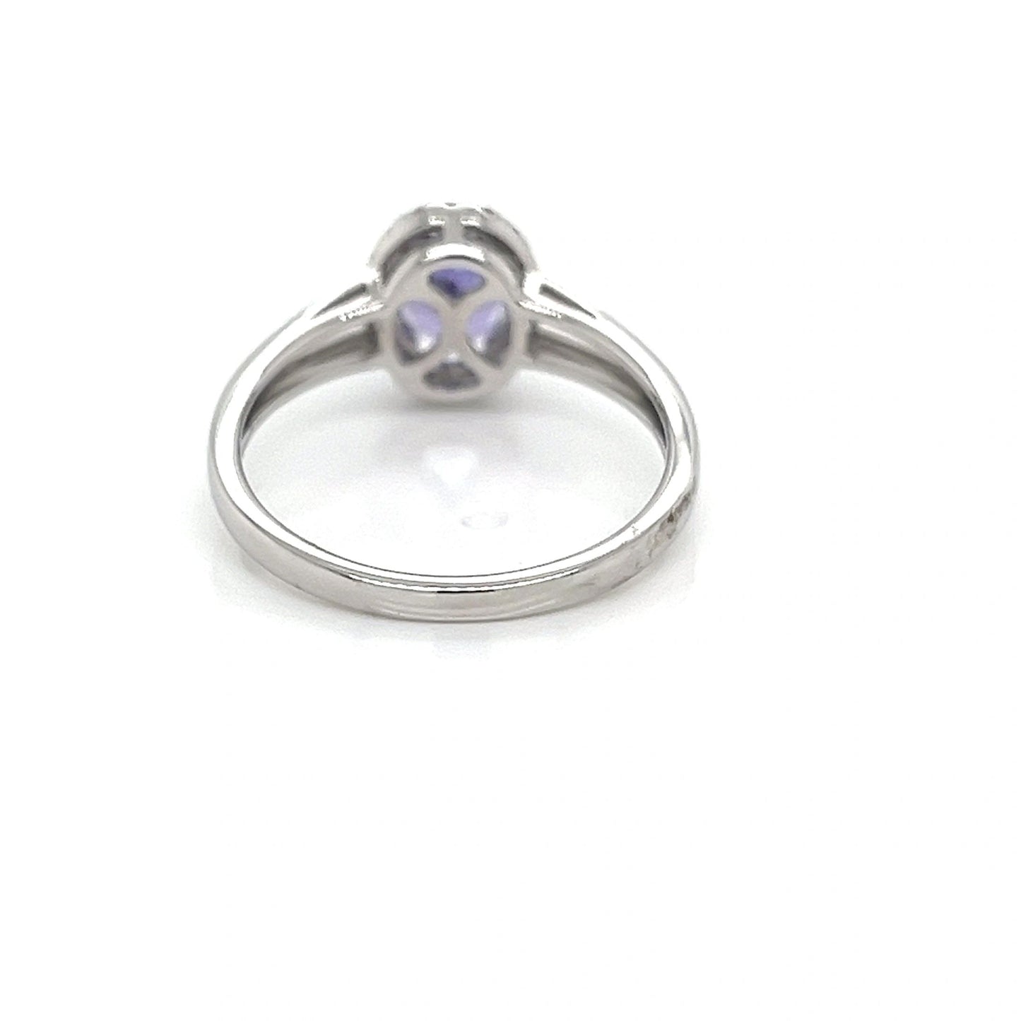 14K White Gold Tanzanite and Diamond Ring