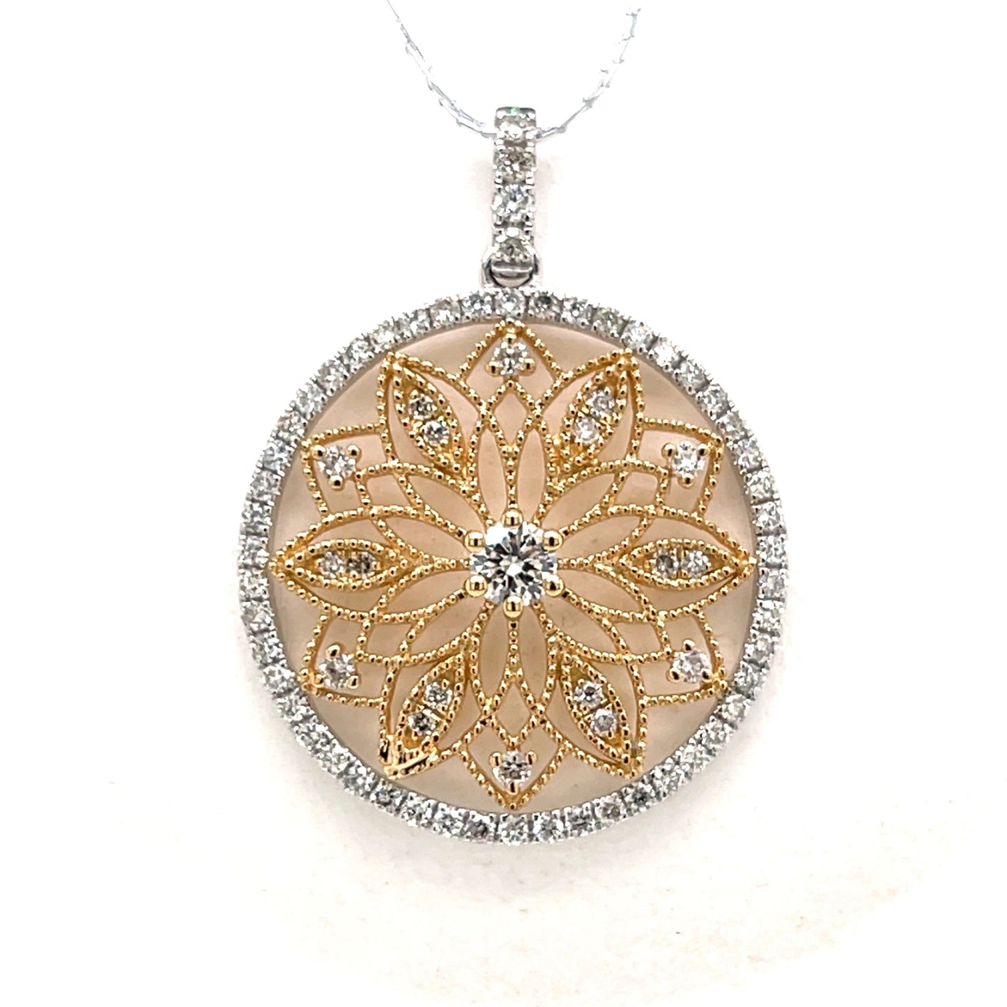 14k White and Yellow Gold Diamond Pendant