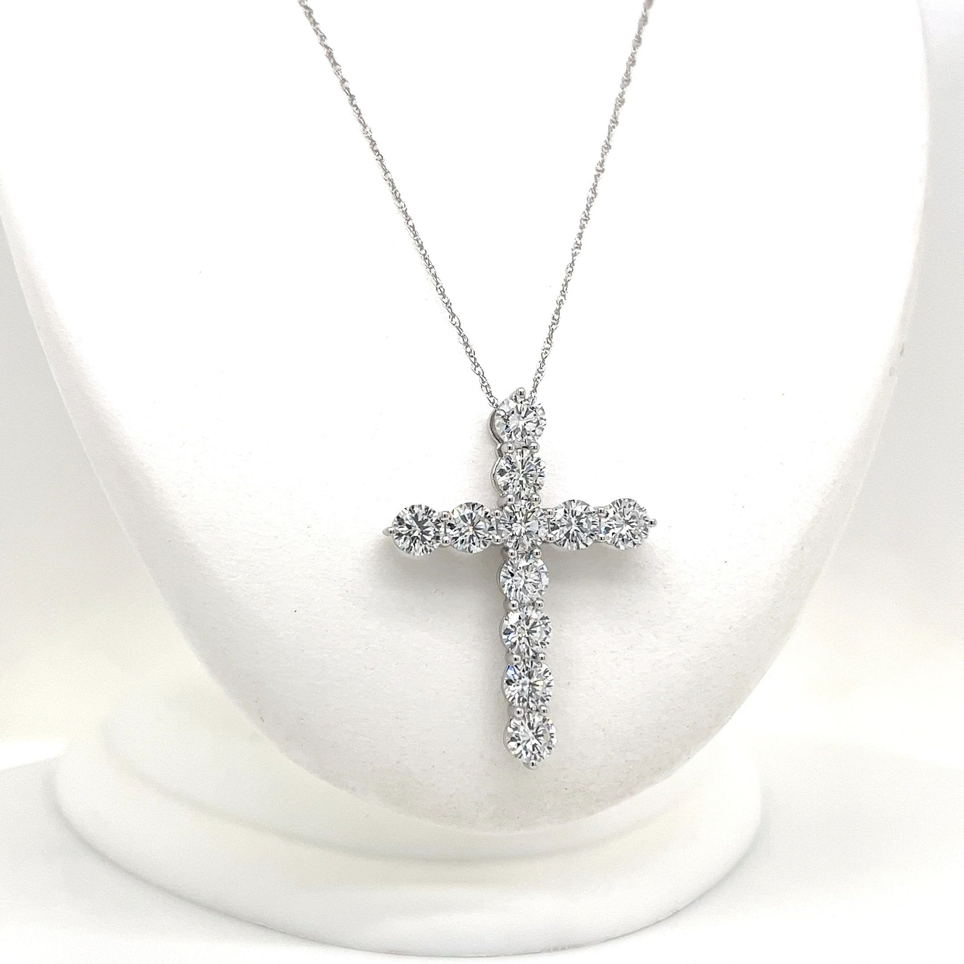 3 CT Lab Grown Cross Necklace