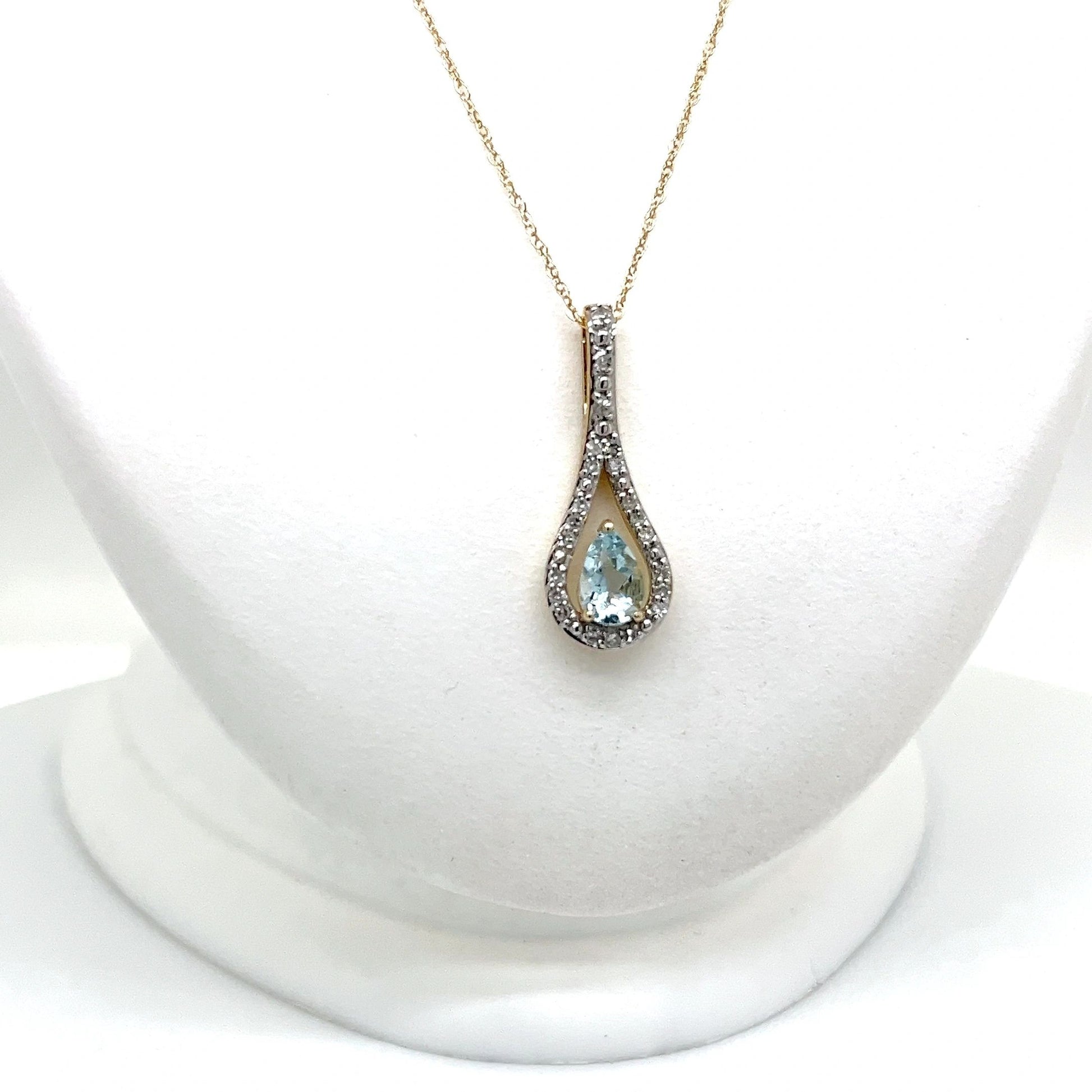 Aqua Blue Diamond Necklace