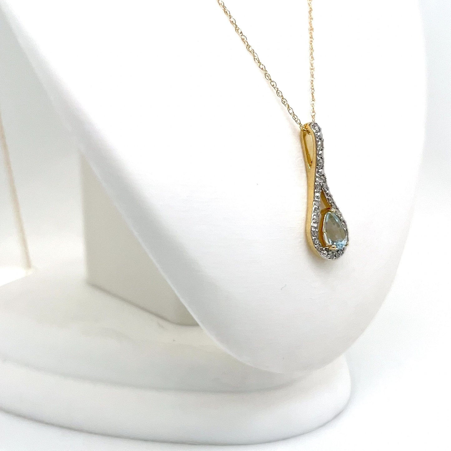 Aqua Blue Diamond Necklace