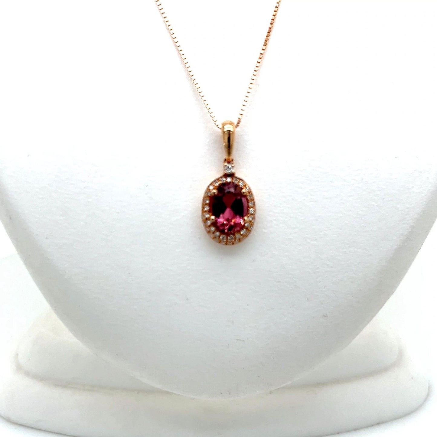 Pink Tourmaline Diamond Pendant